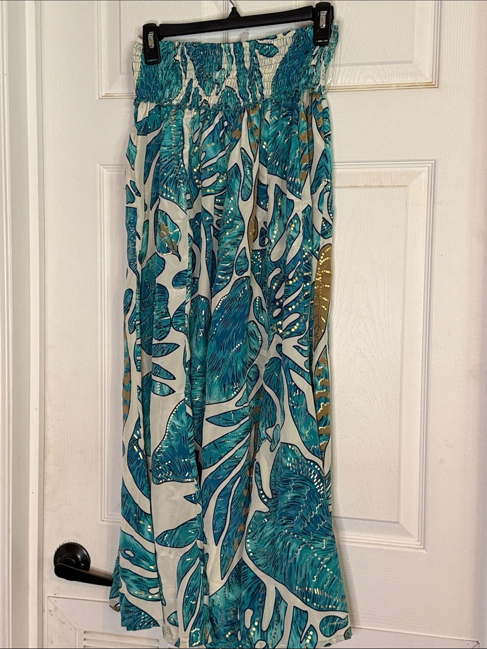 Karma Highway wide Leg Pants Size OS Purple Teal Marble Print - Picture 3 of 5